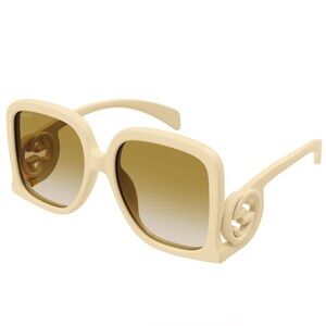 GUCCI Acetate Rectangle Frame Sunglasses GG1326S White